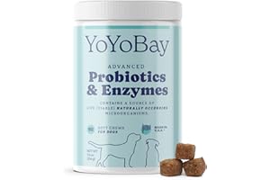 YOYOBAY Probiotics for Dogs, Dog Probiotics and Digestive Enzymes, Pre & Probiotics Over 1 Billion CFUs, for Gut Health and Digestive Health, Yeast Balance, Itchy Skin Relief, Immune Support, 90 Soft Chews