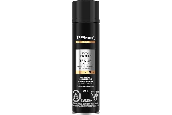 TRESemmé Extra Hold Hairspray Unscented Moisture-Lock & Frizz Control, 311g | Pro Lock Tech, moisture lock formula, unscented