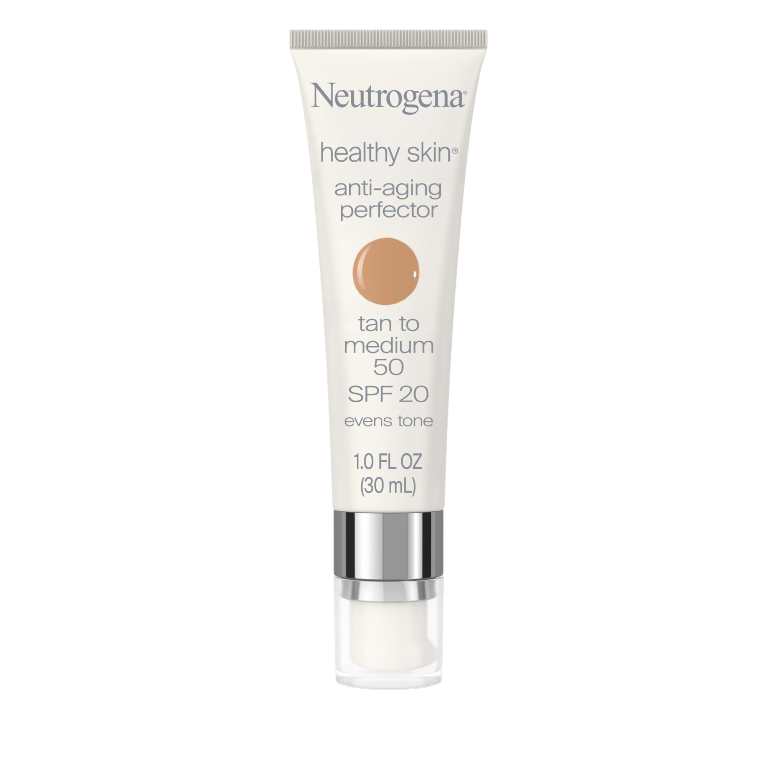 Photo 1 of Neutrogena Healthy Skin Anti-Aging Perfector Tinted Facial Moisturizer and Retinol Treatment with Broad Spectrum SPF 20 Sunscreen with Titanium Dioxide, 50 Tan to Medium, 1 fl. oz