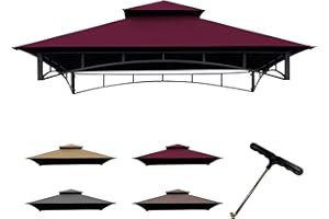 Coastshade Replacement Gill Gazebo BBQ Canopy Top for Model #L-GG001PST-F,8x5 Gazebo Grill Canopy BBQ Gazebos Top Only, Burgundy