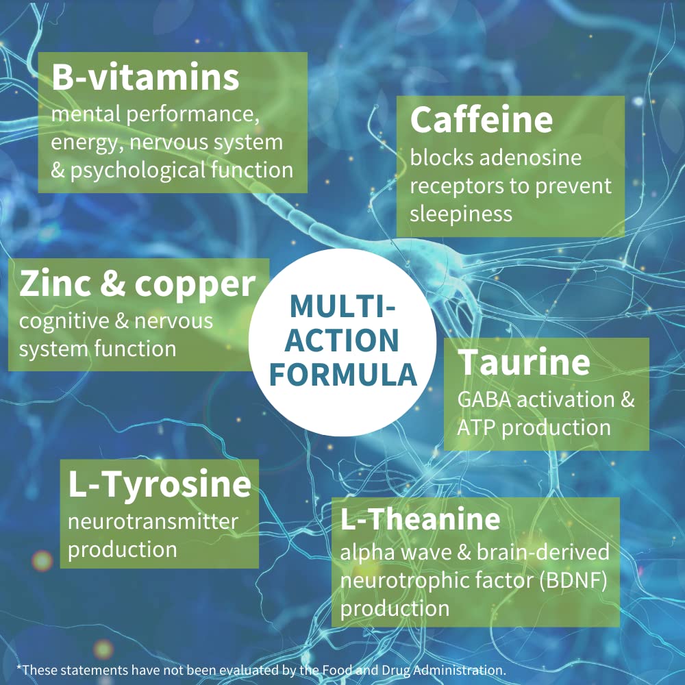 Igennus Focus - Nootropic with 200mg Natural Caffeine, Methylated B Vitamins, L-Theanine, Taurine, L-Tyrosine, Clean Energy, Brain Booster & Cognitive Performance, Non Jittery, 60 Capsules
