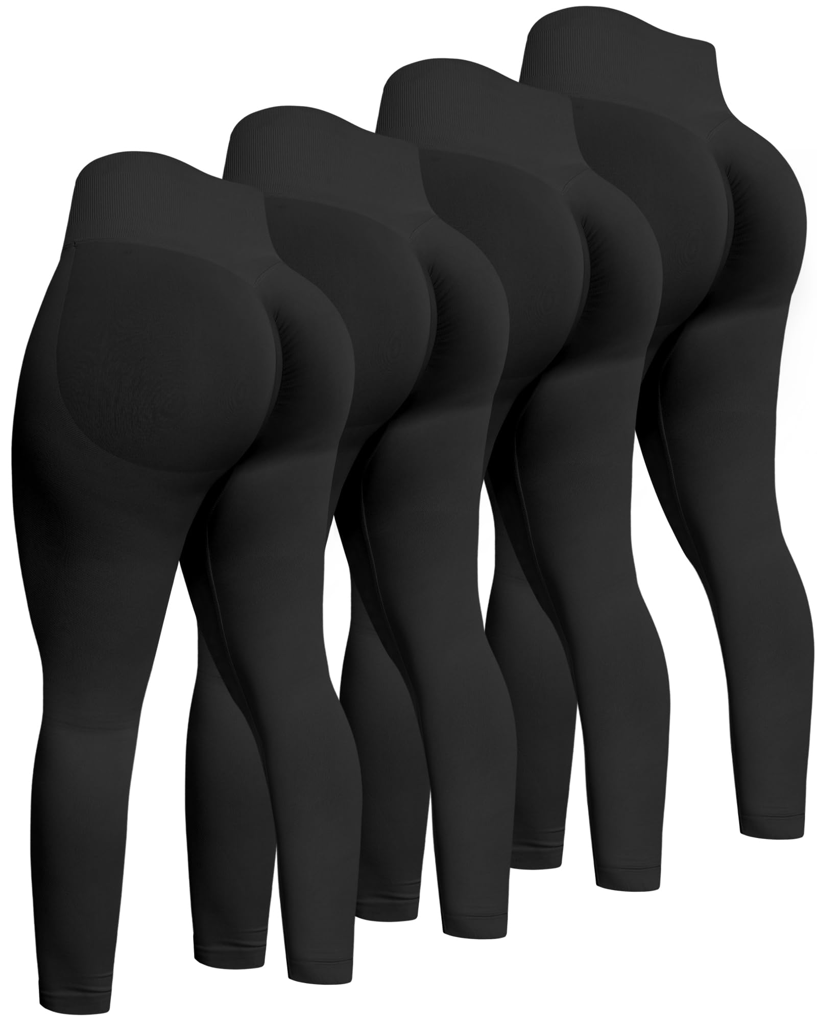 Photo 1 of **SEE NOTES** ATHVOTAR Workout Gym Leggings Women, High Waisted Seamless Butt Lifting Scrunch Butt Sports Leggings Black/Black/Black/Black L