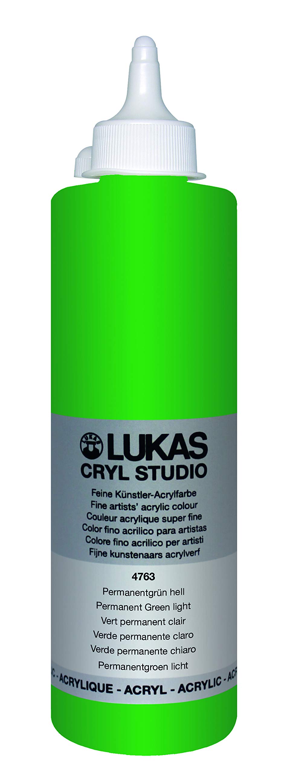 LUKAS Cryl Studio 500ml Premium Quality Acrylic Paint - Light Permanent Green