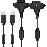 USB Charging Cable Compatible with Microsoft Xbox 360 Controller, 6FT | Play and Charge Cord For Xbox 360 Slim Wireless Controller, 2 Pack USB Charging Cable