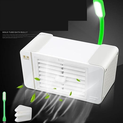 Amazon Com Sjbdggj Mini Portable Air Conditioner Fan Small Desktop Fan For Office Dorm Nightstand Usb White 2 Free Ice Crystals A Home Kitchen