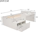 Merax White Bunk Bed with Desk and Drawers 90x190 cm Slatted Frame view 4
