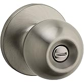 Weiser Regina Satin Nickel Door Knob, Interior Door Handles/Privacy Knobs for Bedroom and Bathroom Doors, Keyless Bathroom/Be
