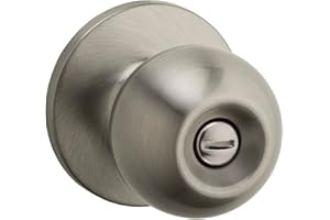 Weiser Regina Satin Nickel Door Knob, Interior Door Handles/Privacy Knobs for Bedroom and Bathroom Doors, Keyless Bathroom/Be