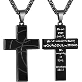GLITTO Basketball Cross Necklace for Boys Men, Stainless Steel Bible Verse Pendant Chain, Christian Religious Jewelry Gifts for Son Teen Boys