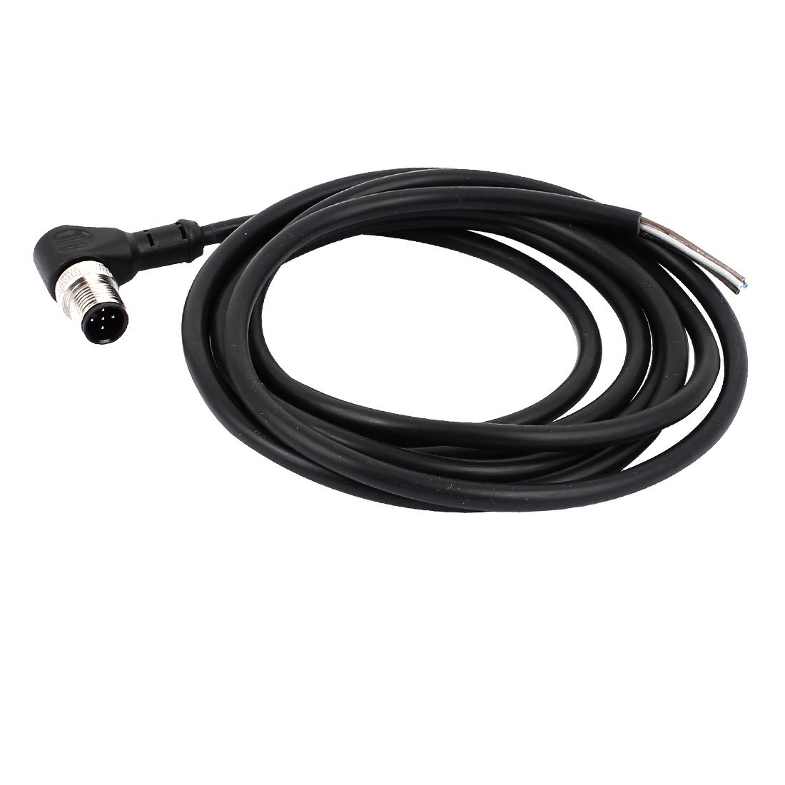 sourcing map M12 Male Elbow 5 Pin Aviation Connector Electrical Cable 2 M