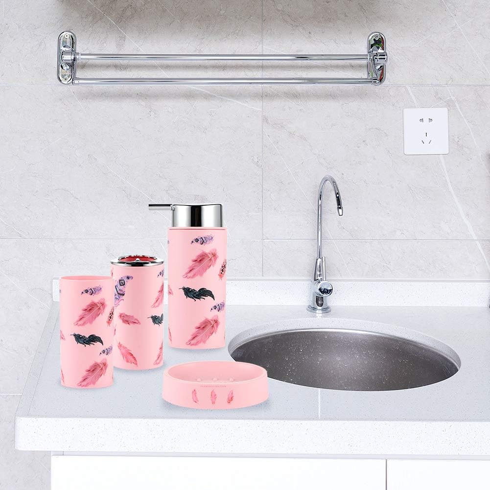 JOTOM Modern Design 6 Piece Plastic Bathroom Accessory Set Luxury Bath ...