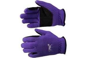 HORZE Kids' Fleece Winter Horse Riding Gloves with Pony Design