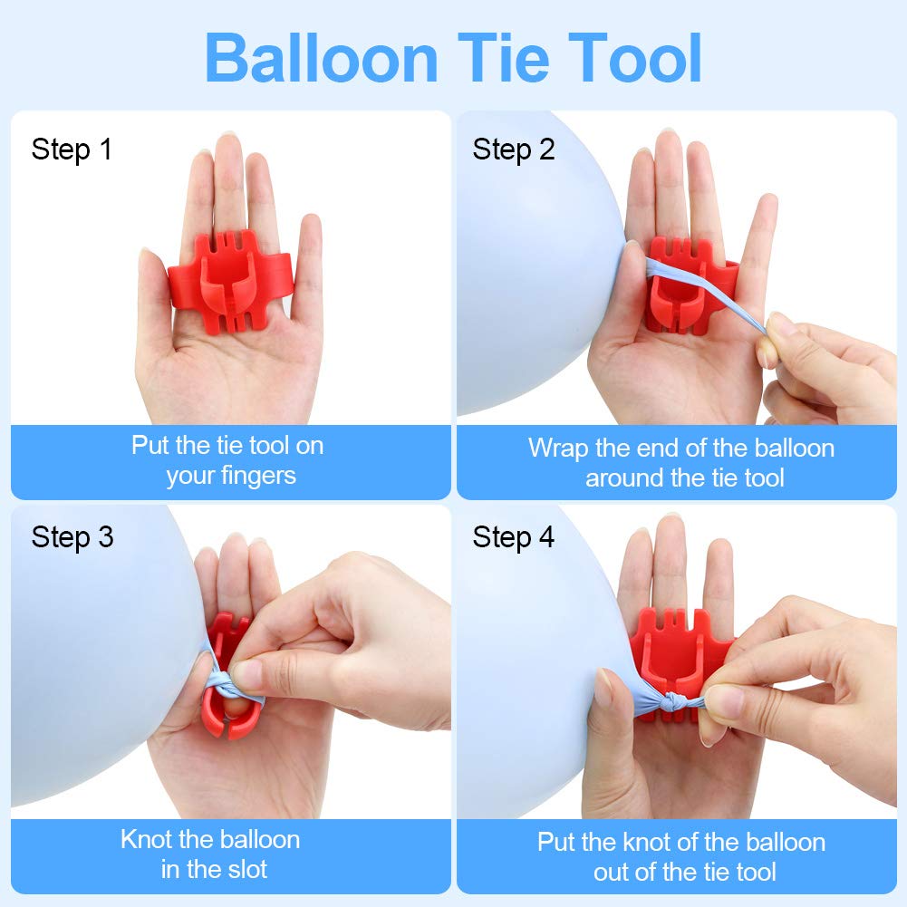 SENWOW Balloon Decorating Strip Kit for Arch Garland 32Ft Balloon Tape Strip, 2 Pcs Tying Tool, 200 Dot Glue, 20 Flower Clip for Party Wedding Birthday Xmas Baby Shower DIY