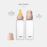 BIBS Plastic Baby Bottle 270 ml 2-Pack Natural Rubber Latex Teat Blush view 2