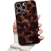 XQAGU Cute Phone Case for iPhone 16 Pro Case Amber Leopard Full Camera Protective Slim Shockproof Aesthetic-Brown Amber