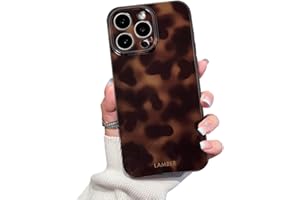XQAGU Cute Phone Case for iPhone 16 Pro Case Amber Leopard Full Camera Protective Slim Shockproof Aesthetic-Brown Amber