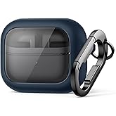 SURITCH for Samsung Galaxy Buds 3 Pro (2024) / Buds 3 (2024) / Buds3 FE (2025) Case, Magnetic Bumper Cases, Rugged Shockproof Protective Covers with Carabiner & Cleaning Kit & Removal Tool, Navy