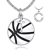 YFN Sport Necklace Sterling Silver Never Give Up I Can Do All Things Pendant Jewelry Sport Gifts for Women Men