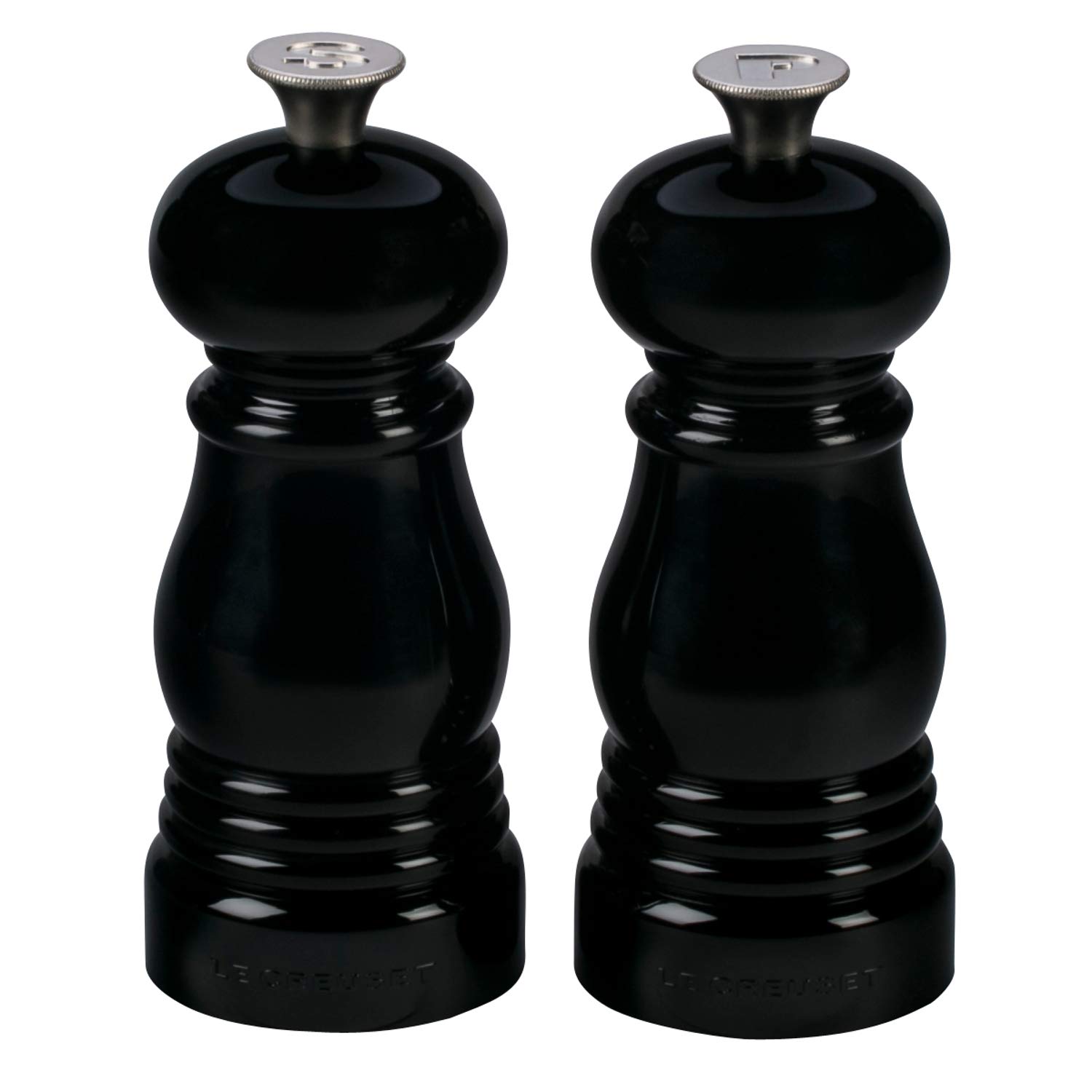 Le Creuset Classic Salt and Pepper Mill Set, Personal Use, Chip-Resistant ABS Plastic, Anti-Corrosion, 11 cm, Black Onyx, 96002500140000 โ image 1