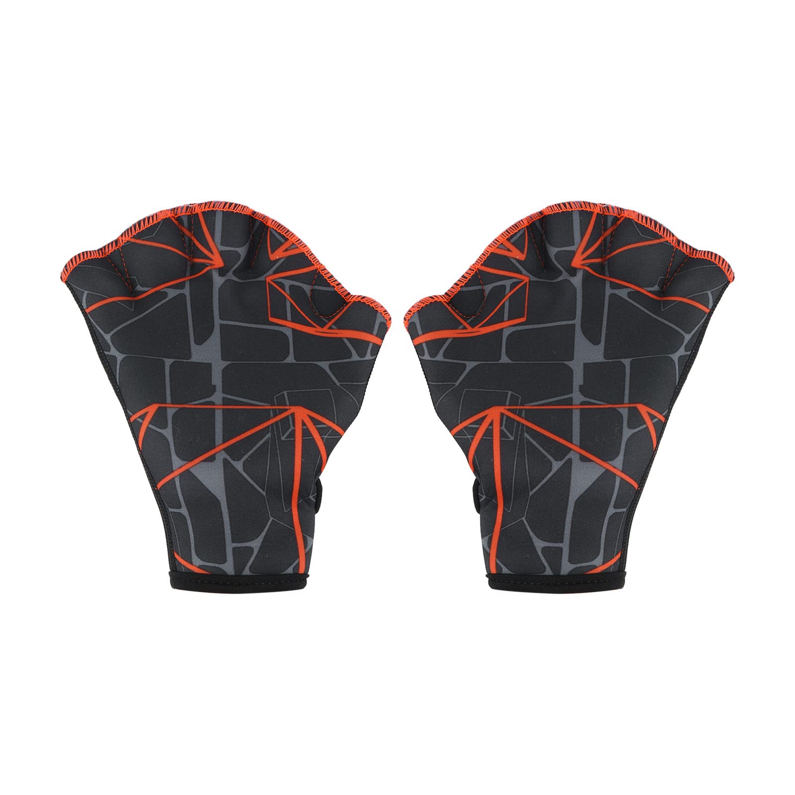 PATIKIL Webbed Swim Gloves, Swimming Aquatic Gloves Printing Water Resistance Training Accessories for Swimming and Diving, S, Dark Gray