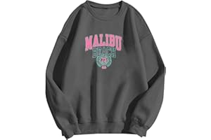 GENERIC Heevina Hoodies For Women Summer Malibu Beach 73 Usa Printed Hoodie Pockets Sweatshirts Hooded