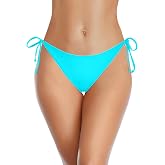 Women's String Bikini Bottoms Low Waist Moderate Coverage Bathing Suit | Adjustable Tie-Side, Multiple Styling, Low-Rise Fit Enhances Curves, Secure Wear, Fully Lined, Beach and Pool Ready