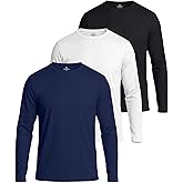 Real Essentials 3 & 5 Pack: Men's Mesh Quick Dry Athletic Long Sleeve T-Shirt UPF SPF UV Sun (Available in Big & Tall)