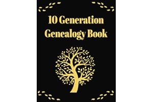 10 Generation Genealogy Book: Blank family tree chart to fill in, & record your family history. Log, research & track your an