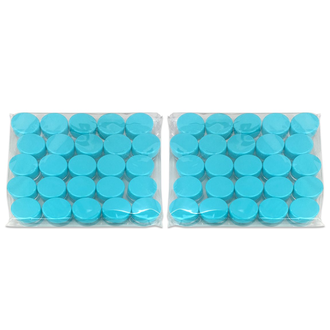 (100 Pieces Jars + Lid) Beauticom 3G/3ML Round Clear Jars with Teal Sky Blue Screw Cap Lids for Scrubs, Oils, Toner, Salves, Creams, Lotions, Makeup Samples, Lip Balms - BPA Free: Home Audio & Theater