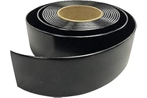 Jejavu 1.5" Wide x 20' Roll Vinyl Strap for Patio Chairs, Lawn Furniture, and Deck Chairs, Make Your Own Replacement Straps, Plus 20 Free Fasteners, (Black)