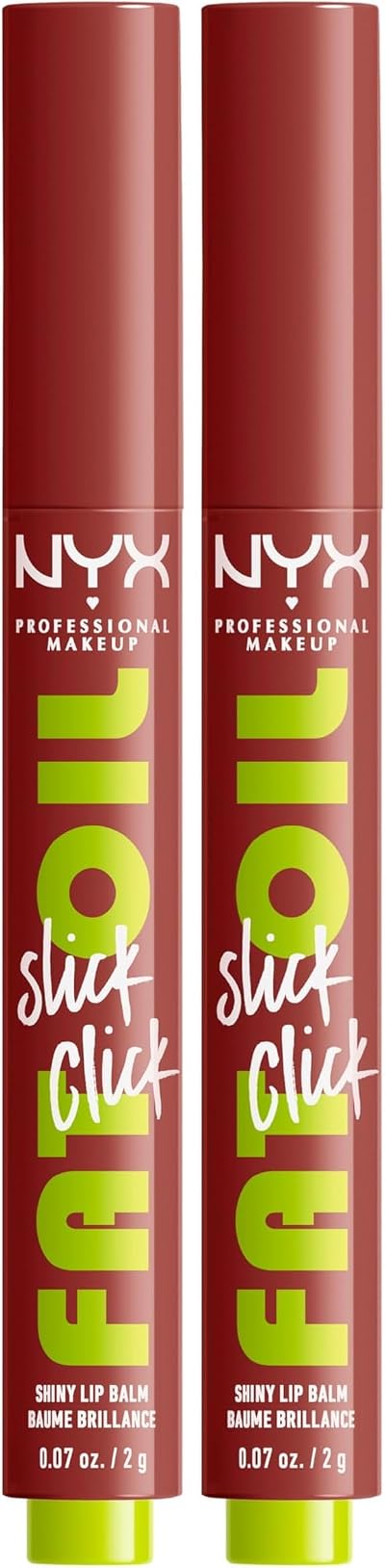 NYX Lip Balm A Hint of Colour Slick Click Pack of 2 Long Lasting Hydration