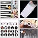 Nail Art Supplies Kit 15pc Gel Nail Brushes Tools 5pc Nail Dotting Pen, 2 Boxes Nail Rhinestones Decorations Accessories,10pc Nail Striping Tape Line, 5pc Manicure Nail Files