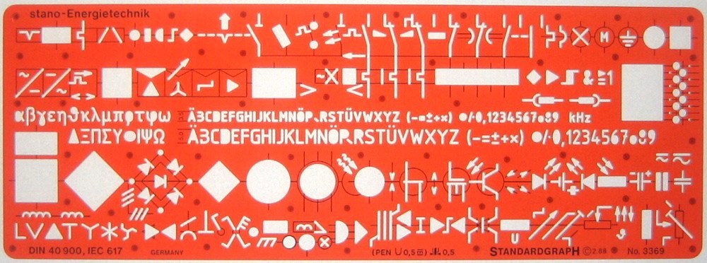 Electrical and Electronic Installation Symbols Drawing Template Stencil