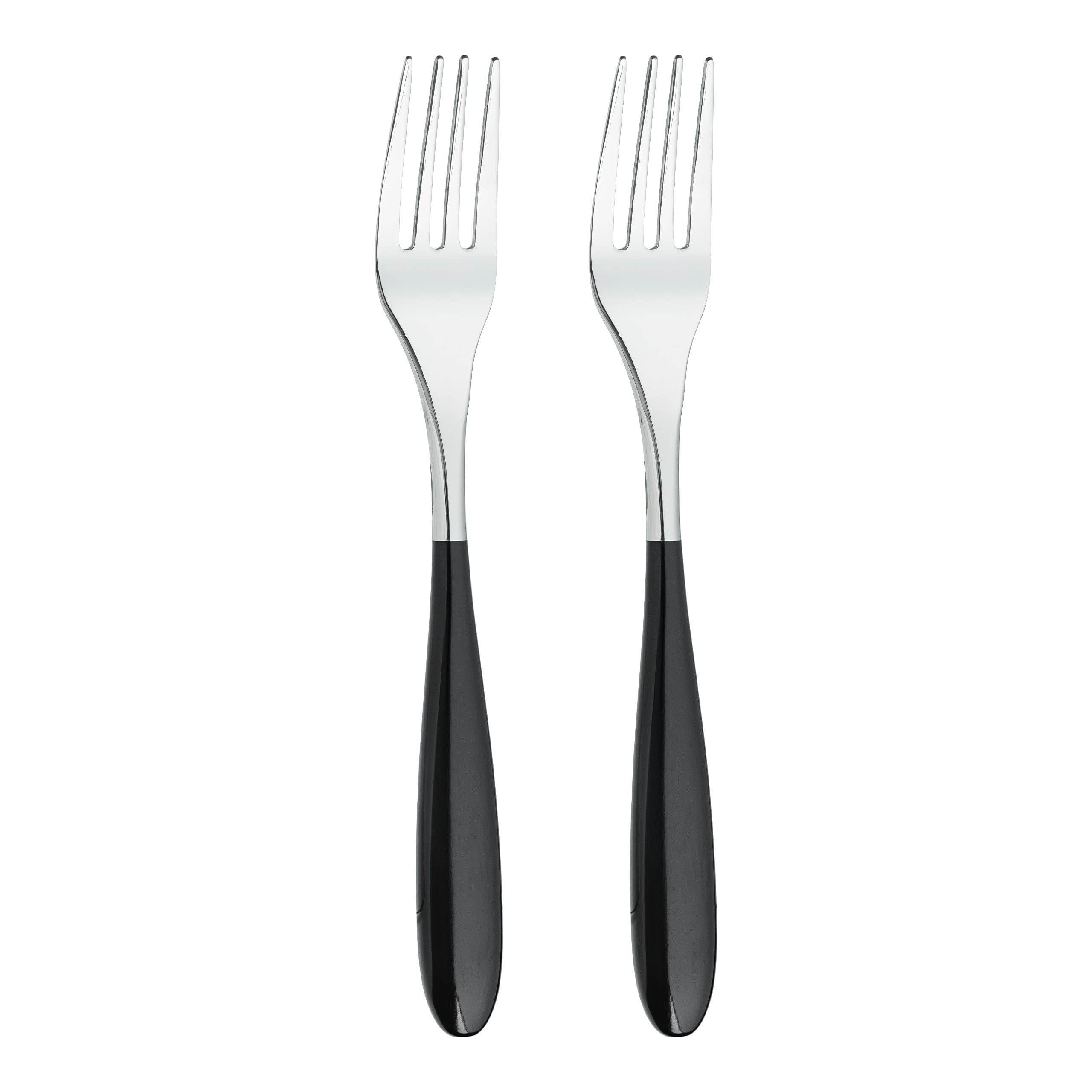 Grunwerg Yin & Yang Table Forks 2TAF650BK, 18/10 Stainless Steel, Set of 2, Black