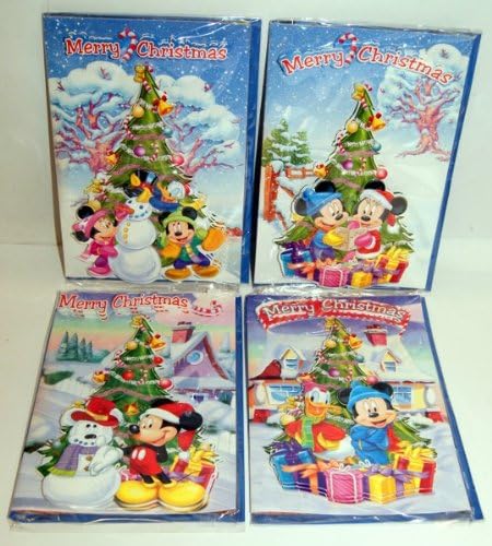 Disney Mickey Mouse 3D Christmas Cards Set Of 4 Designs One Of Each