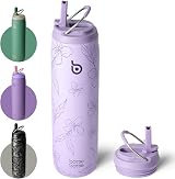 BOTTLE BOTTLE 32 oz Insulated Stainless Steel Bottle with Straw Purple Bloom