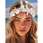 Unicra Sea Shell Headband Mermaid headpiece Silver Starfish Beach Wedding Hair Accessories for Women and Girls