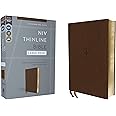 NIV, Thinline Bible, Large Print, Leathersoft, Brown, Red Letter, Comfort Print