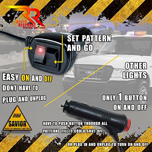 [MAGNETI[MAGNETIC] 240 LED Mini Light Bar Roof Top Emergency Warning Hazard Safety Flashing Strobe Dual Rapid Switch Longer 10FT Cable Car Truck Vehicle - White / Amber