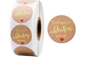 500pcs 1Inch Thank You for Celebrating with US Stickers Wedding Seal Label Cute Thank You Stickers