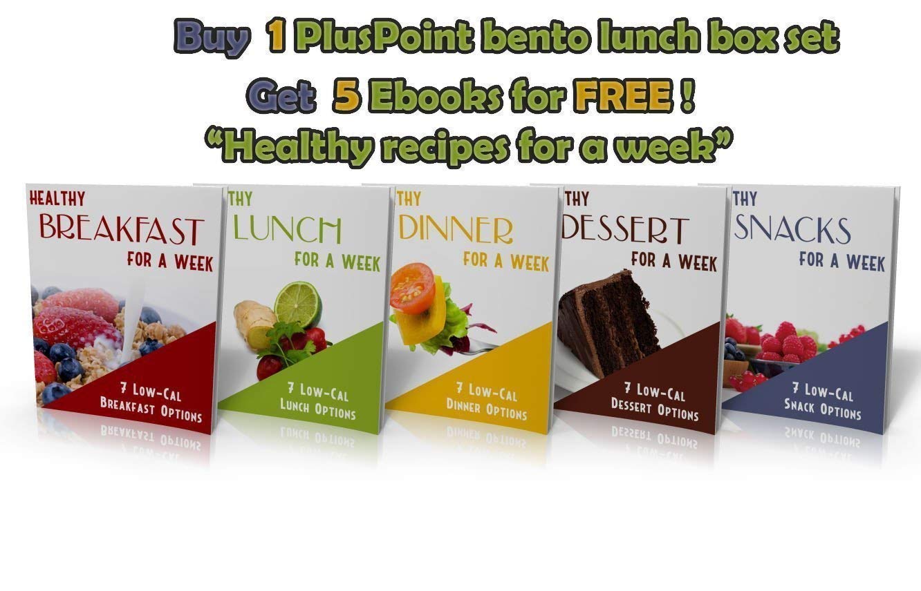 Leakproof Bento Lunch Box With 4 Compartments | Best Food Prep & Meal Planning Container For Kids And Adults | BPA Free & FDA Approved | Microwave, Dishwasher and Freezer Safe By PlusPoint (Blue)