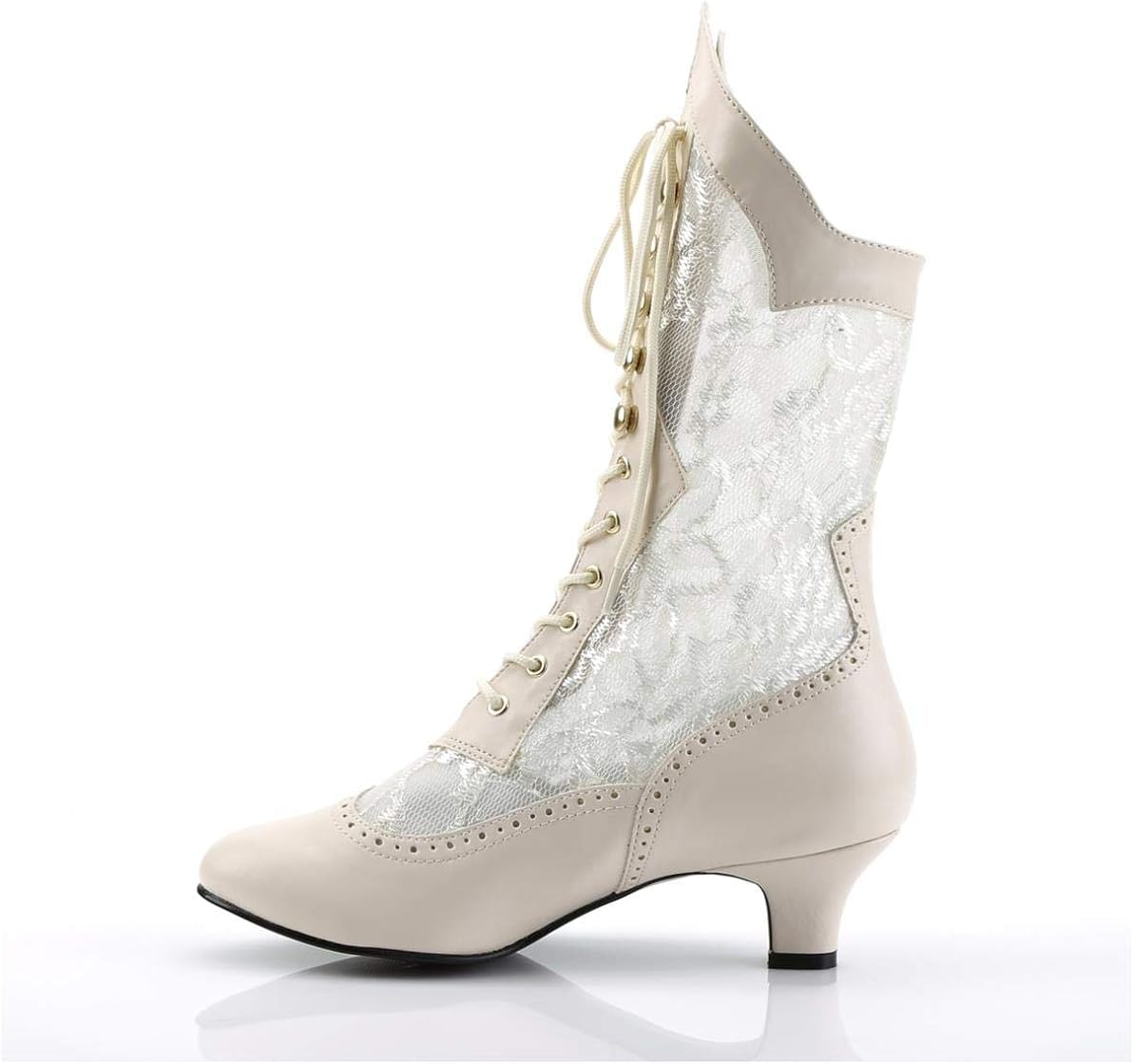 Pleaser 2" Heel, Lace Victorian Ankle Boot, Pioneer 9