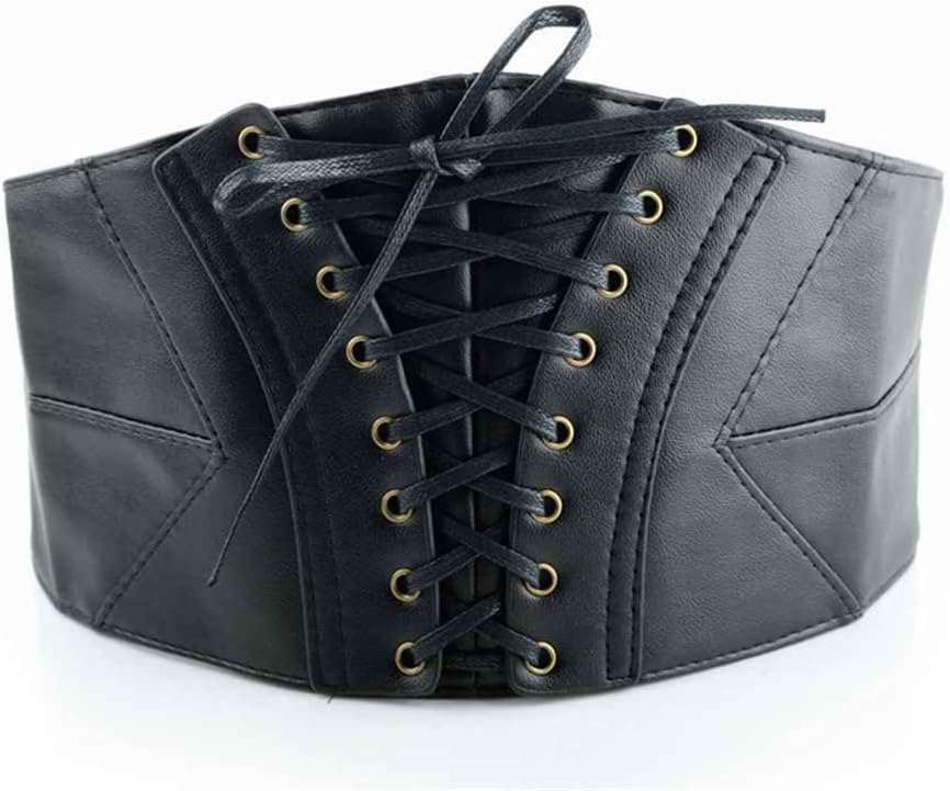 Women Wide Waist Belt Elastic Elastic Stretch PU Leather Corsets Wide Waist Belt