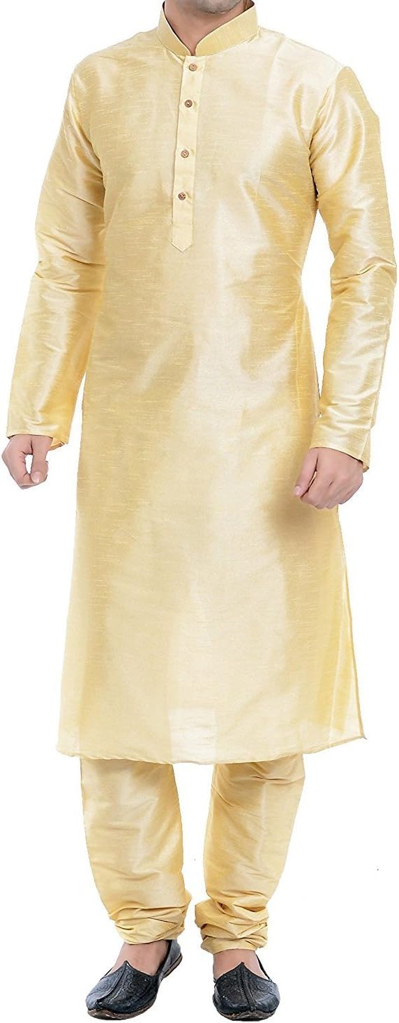 Royal KurtaFOCIL Cream Silk Blend Kurta Pyajma for Men