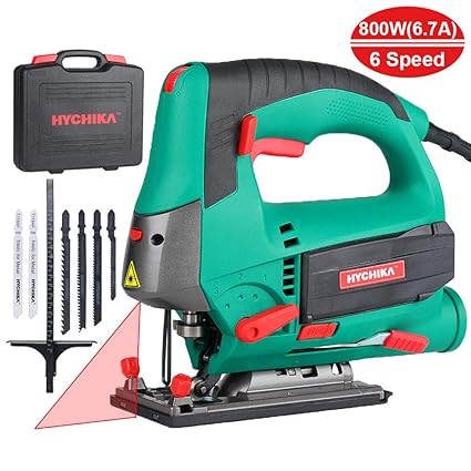 Seghetto Alternativo 800w Hychika Profondità Di Taglio 110mm 8003000rpm 6 Velocità Variabile Angolo Di Inclinazione Regolabile Da 45 6 Lame