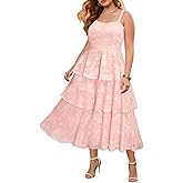 Plus Size Summer Dresses - Floral Beach Wedding Guest Semi Formal Tiered Flowy Long Sundress