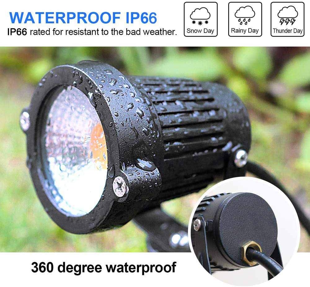 ZUCKEO Landscape Lighting 6W RGB Remote Control LED Landscape Lights 12V 24V Low Voltage Garden Pathway Lights, Waterproof 16 Color-Changing Decorative Lights for Indoors Outdoors(8 Pack) - - 