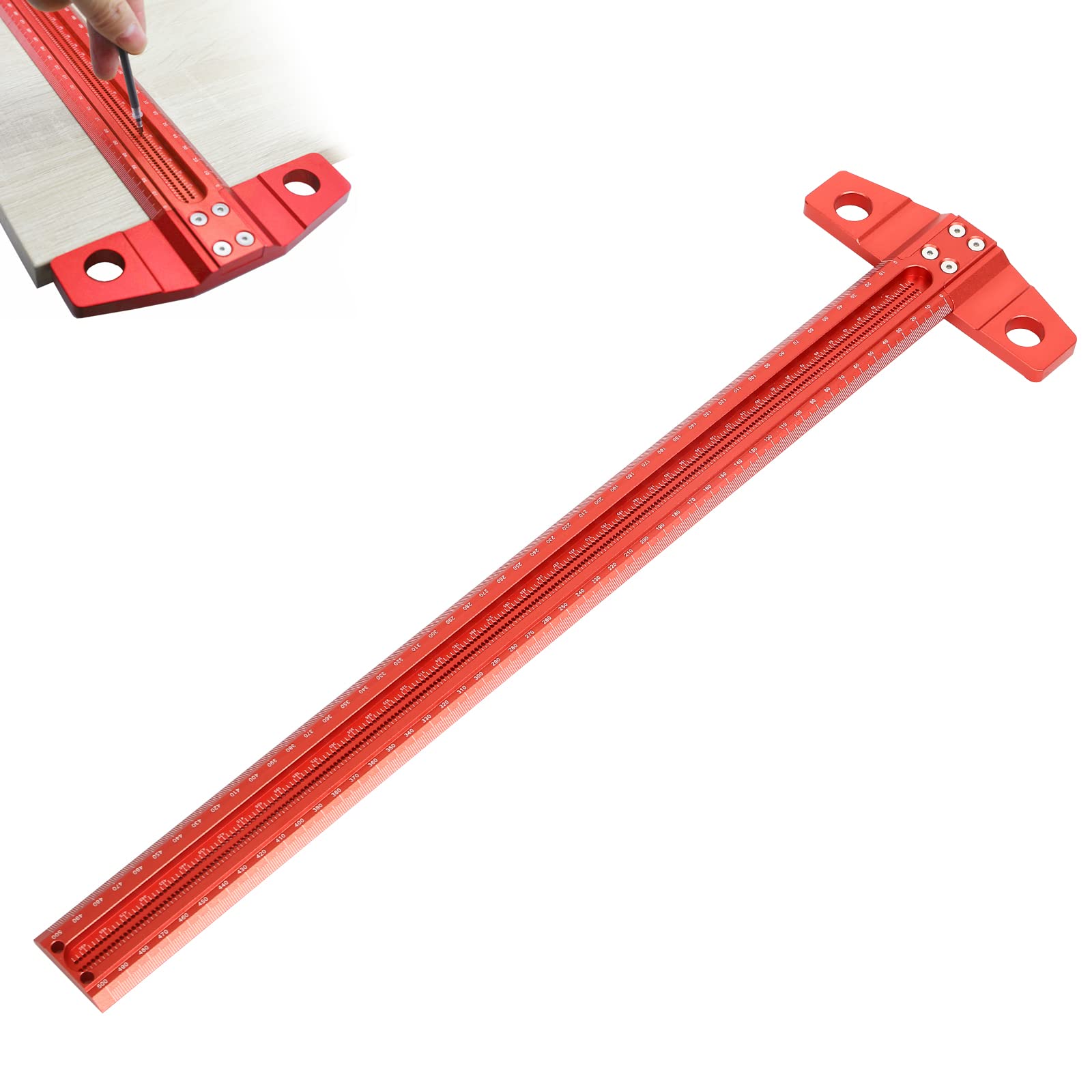 Maxant T-Type Woodworking Scriber, 90 Degree Line Gauge, Architect Ruler, T-Square, 600mm for Carpenter Work, Layout and Measuring Tools