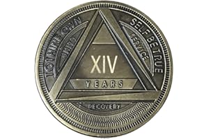 MYRECOVERYSTORE AA Coin with Roman Numeral Alcoholics Anonymous (1-60 Years) Year 14
