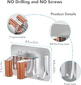 homeasy Mop Broom Holder 4 Pcs Stainless Steel Self Adhesive Wall Mounted view 4